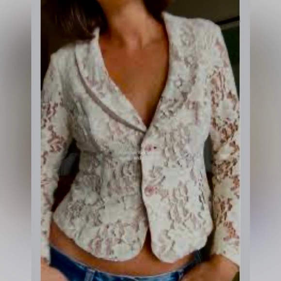 Cabi  Lace Women's Jacket in Ivory Cottagecore,‎ Vintage, Lined - Picture 4 of 8